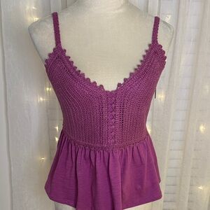 Old Navy Purple Crochet Camisole